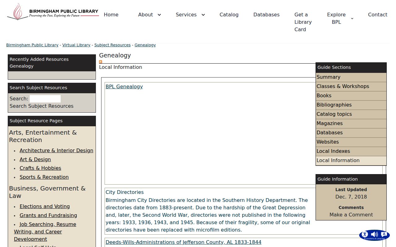 Alabama city directory holdings and missing years at Birmingham Public Library